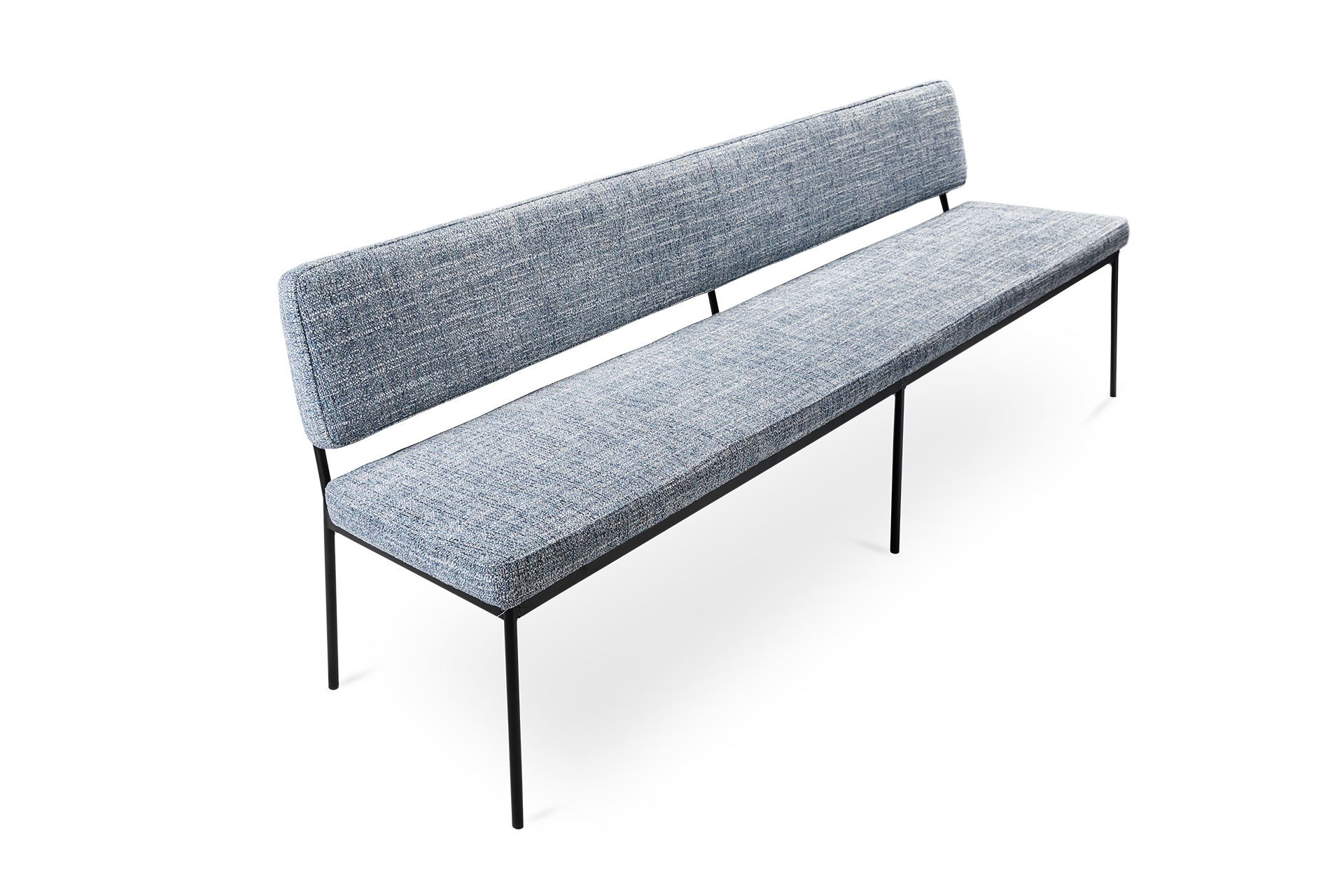 LUMA DESIGN EETKAMERBANK MET METALEN FRAME ZIJAANZICHT